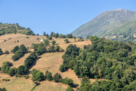 Landscape of the port of Leitariegos in Asturias, Spain, during the month of August 2026