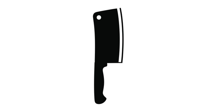 Butcher cleaver silhouette on a white background