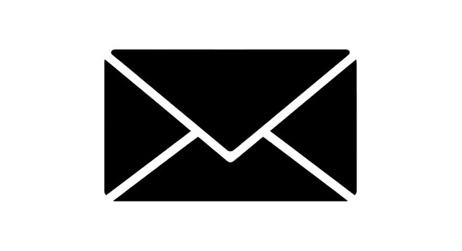 Vector illustration of email envelope icon, message symbol, communication sign on a transparent background