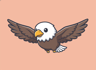 Fototapeta premium Bald Eagle Flying With Spread Wings