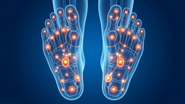 Human Foot Reflexology Nerve Points Anatomy Medical Visualization