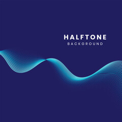 Fototapeta premium Abstract Blue Halftone Wave Background