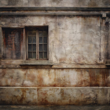Old building walls grunge stained weathered run down