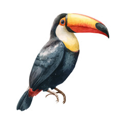 Naklejka premium Toucan, watercolor illustration isolated on white background