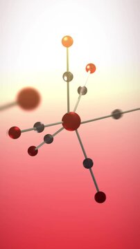 Chromium Carbonyl Molecule or Compound 3D Animation - Vertical