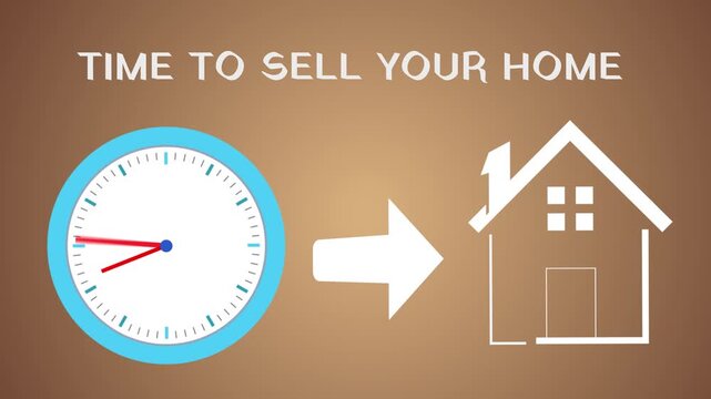 Time to sell your home, list your house, and Real estate animation concept 