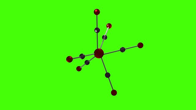  Chromium Carbonyl Molecule over Green Screen