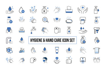 Naklejka premium Hygiene and Hand Care Icon Set
