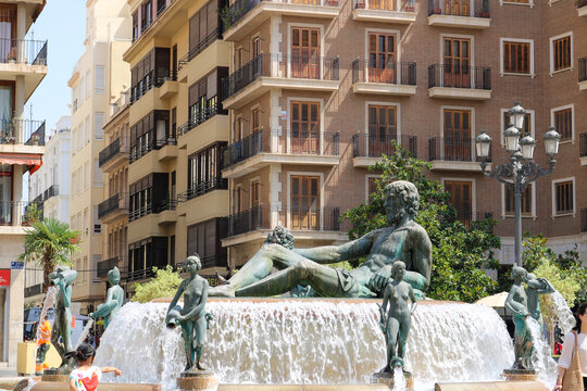 Turia Fountain in Valencia City Center