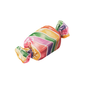 Hand-painted watercolor artwork of Candy, isolated on white background