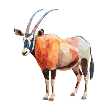 Oryx, isolated watercolor element on white background