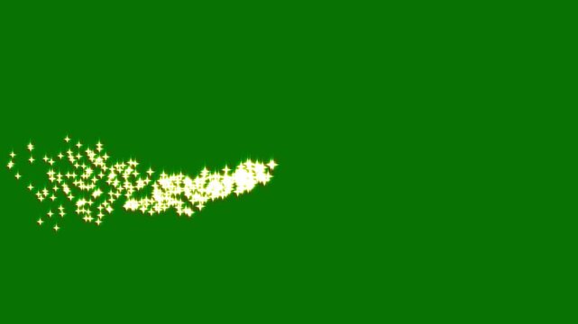 golden glowing starlight glitter sparkle path  twinkling stars line, twinkling particles on green screen, cinematic glitter explosion effect 4k