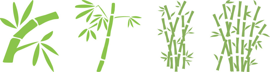 Fototapeta premium Bamboo, sugarcane vector icon set, in glyph style designs elements, sweeteners for drinks. leaves, sugar ingredient stem. Design elements for social network and application. on transparent background.
