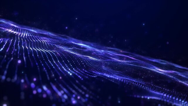 A mesmerizing digital landscape with flowing, glowing particles.