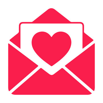 Love letter open envelope icon vector illustration