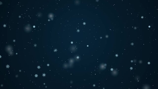 Falling snowflakes animation with soft winter atmosphere