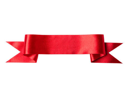 Classic folded ribbon banner isolated on a transparent background.