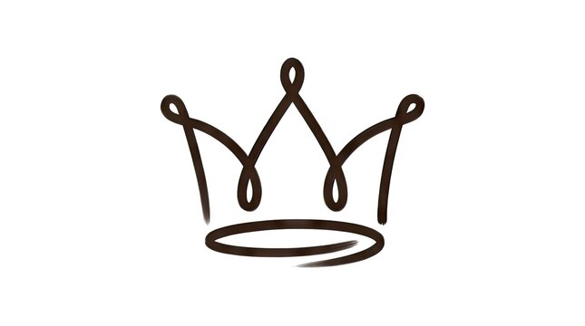 Simple minimalist black line crown logo on white.