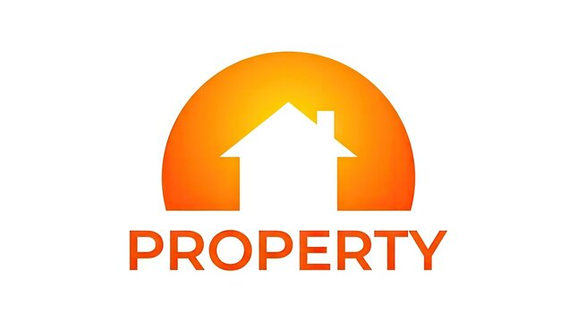 Sunset house property logo icon.
