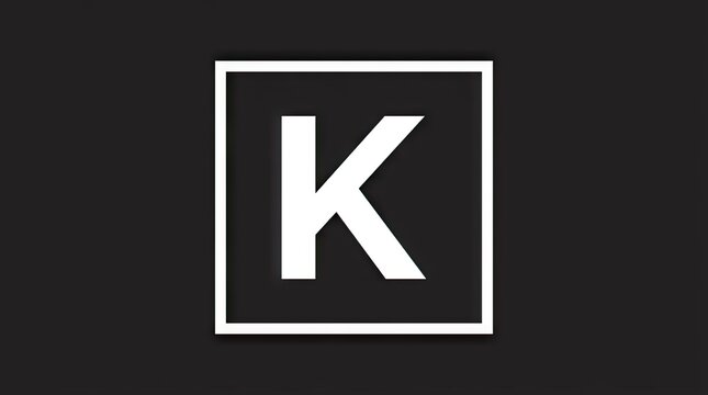 Letter K in square border icon.