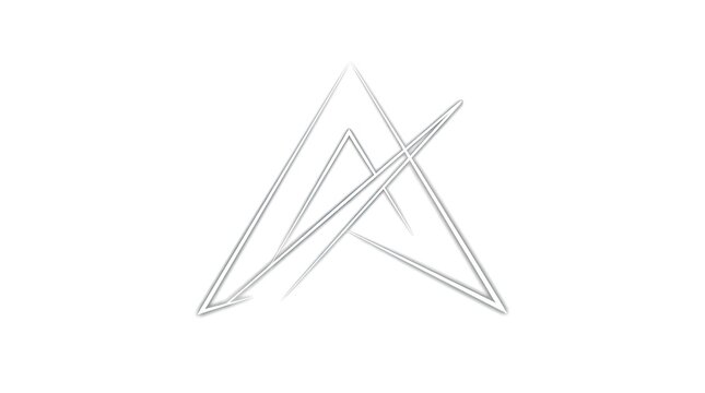 Thin line abstract letter A logo on white