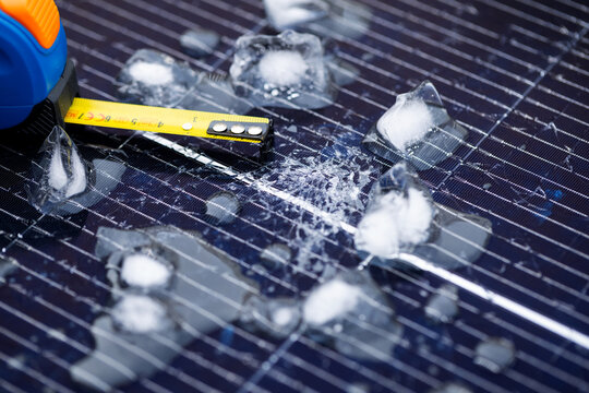 Measuring Hail Damage on a Cracked Solar Panel