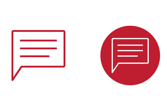 Red speech bubble icons for chat and communication interface design