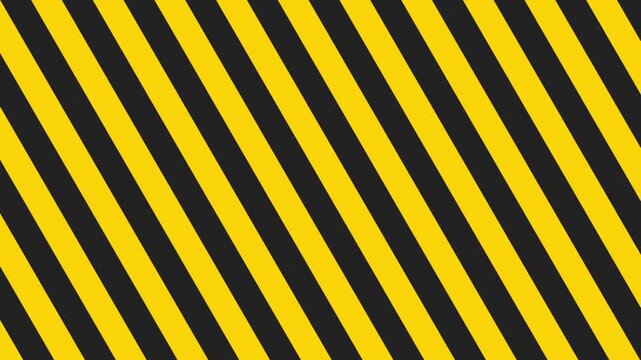 Industrial hazard warning background with seamless loop yellow and black warning stripes pattern.