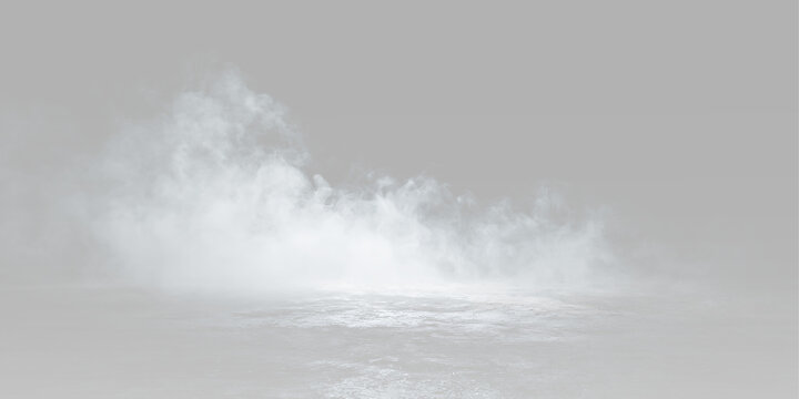  Thick fog cloud with dense white smoke, heavy mist, rolling vapor, dramatic haze and realistic smoky atmosphere flowing across the surface