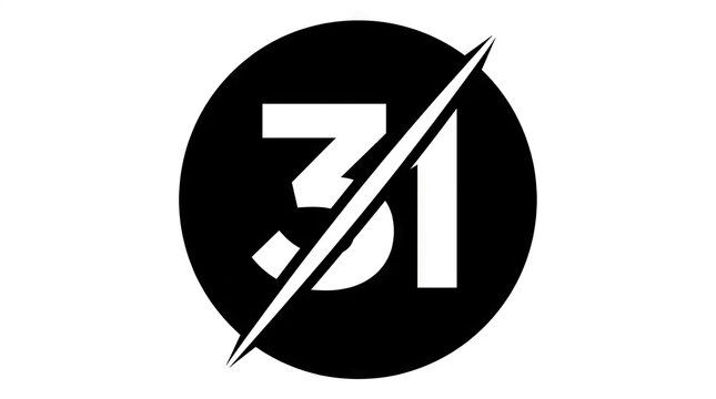 Black circle logo with white number 31 and slash.