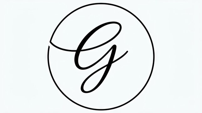 Cursive G letter logo in black circle.
