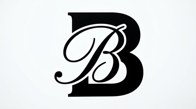 Elegant black letter B monogram logo design.