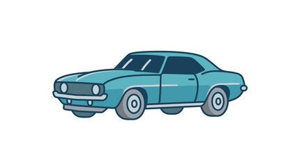 Fototapeta premium Light blue vintage muscle car coupe.