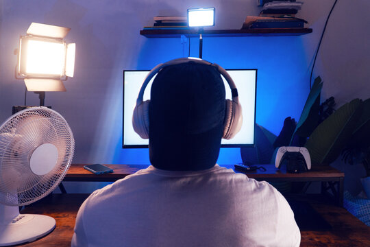 Adult streaming online content from home studio