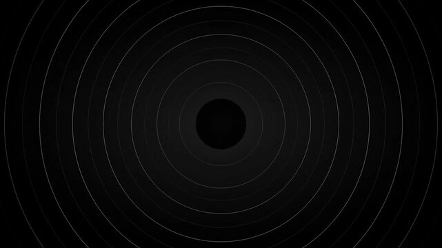 Seamless Loop of Minimalist Thin White Concentric Circles Expanding on Dark Background