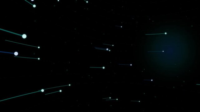 Abstract Binary Code and Fast Data Stream Light Trails Background