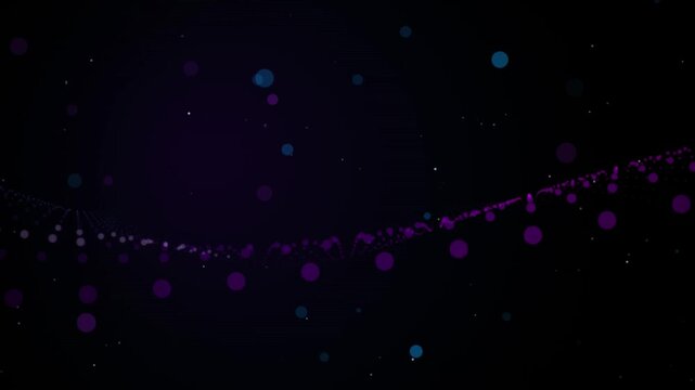 Elegant Dark Ambient Background with Flowing Neon Purple Particles