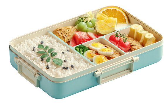 School lunchbox packed with nutritious foods representing healthy eating balanced nutrition and convenient daily meal preparation