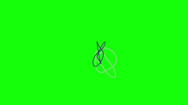 Hand-drawn green squiggle animation on vibrant background