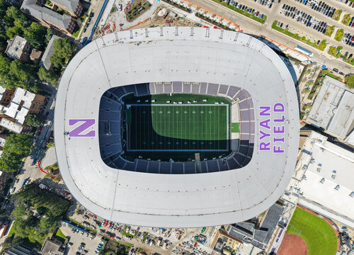 Evanston, IL, USA - August 25, 2026: Ryan Field is the home to the Northwestern University football team and expected to be fully finished in late 2026.