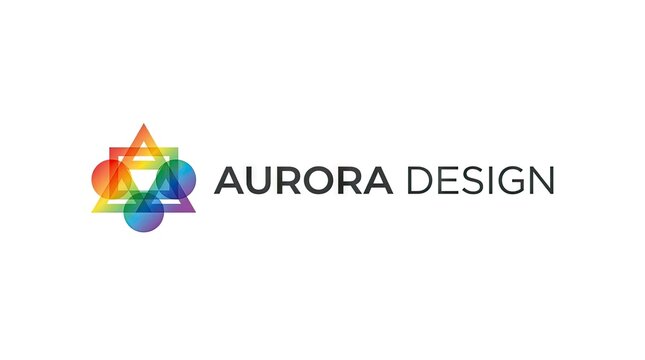 Geometric colorful triangle logo for Aurora Design