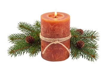 Christmas candle isolated on transparent background © Photo Find