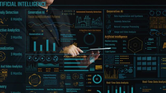 Explore the world of artificial intelligence through detailed analytics, focusing on predictive methods, anomaly detection, and data personalization presented in a sleek digital format. Cipher