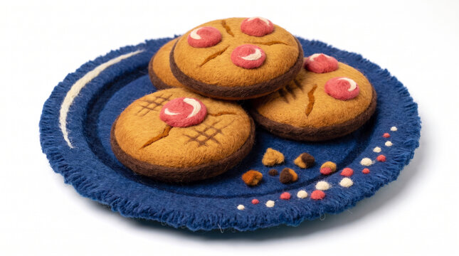 Pumpkin spice cookies decorated on a blue plate  