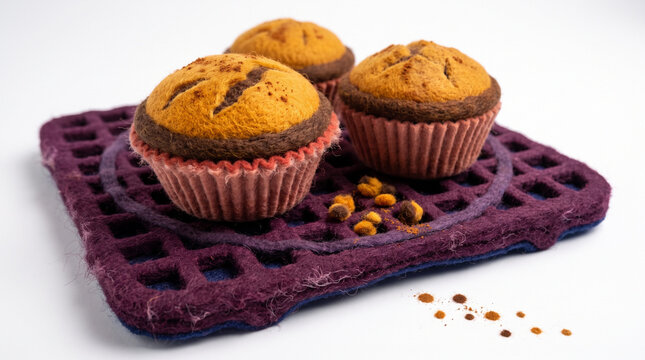 Pumpkin spice muffins on a cooling rack with coffee beans scattered  