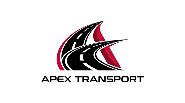 Apex Transport logo with stylized winding road.