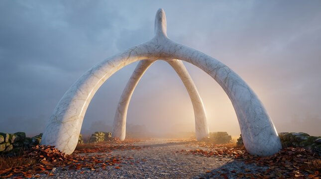 Marble arch shaped like a turkey wishbone for Thanksgiving