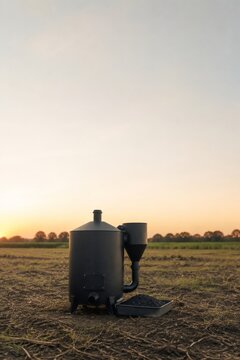 Compact Biochar Pyrolysis Reactor in Agricultural Field