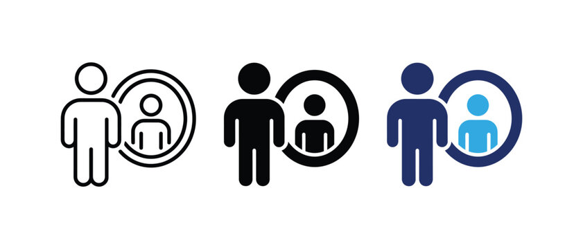 Target audience icon, customer focus buyer persona symbol, market segmentation sign, consumer selection graphic. Vector illustration