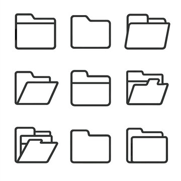 Tab multiple perspective vector divider folder flat silhouette icon icons label office